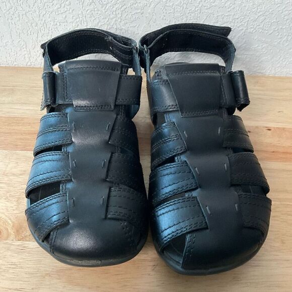 ECCO Chander Fisherman 41 Sandal Black Leather Adjustable Strap Casual Solid 7,5 main image 5
